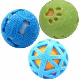 Combo of 3 Squeaky Interactive Fetch Ball Toy for Puppy Rubber Ball For Dog & Cat-image-81