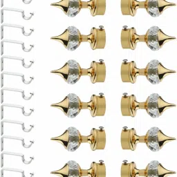 Gold Rod Rail Bracket, Curtain Knobs, Curtain Hooks, Curtain Rods Metal-19