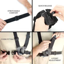 FITUP Adjustable Chest Mount Action Camera Harness Strap Compatible with GoPro Hero Strap image 4
