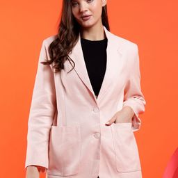 kotty Women Solid Single Breasted Casual Blazer-picture-5