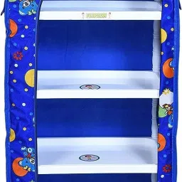 1 Door 6 Shelf Fabric Plastic Digital Print ,Office , Badroom,Kids rooms,Storage PP Collapsible Wardrobe-image-4