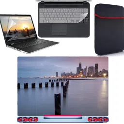 SDM nature wallpaper 4 in 1 combo pack with laptop skin sticker decal, laptop sleeve pouch, key guard, Screen protector all are laptop 15.6 inch Combo Set vinyl Laptop Decal 15.6 Combo Set 176 Combo Set-image-84