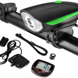 Bicycle Front Head Light With Cycle Horn With Speedometer LED Front Light-4