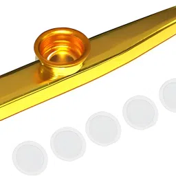 Aluminum Alloy Kazoo and 5 Membrane Flute Diaphragm Mouth Kazoo -Gold Aluminum Flute-10