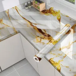 200 cm Self Adhesive Glossy Marble Foil Waterproof Sticker For Kitchen And Home Self Adhesive Sticker-image-31