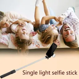Wanzhow R1s Bluetooth Extendable Selfie Stick LED Light with Wireless Bluetooth Remote Monopod, Tripod, Tripod Bracket, Tripod Kit image 3