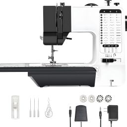 38 Built-in Stitches Sewing Machine With 2 Speed,Reverse Sewing,Wide Table,Light Electric Sewing Machine-image-49