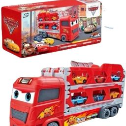 mcqueen transport car launching truck toy for kid Long Racing Track Express Ship-44