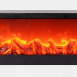 Portable Tabletop Artificial LED Fireplace: Black Plastic Table Lantern-image-34