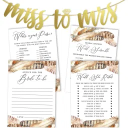Bridal Shower Set of 4 (50 Sheets Each) Feathers Fun Bachelorette Party Game Invitation Card-image-104