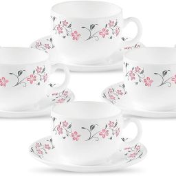 Pack of 12 Opalware Grace Red 160 ml Cup Saucer Set-13