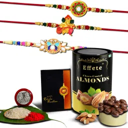 Designer Rakhi Combo Set with Chocolate for Celebrate Raksha Bandhan K3_511+513+514_CA Assorted Rakhi Set-image-24