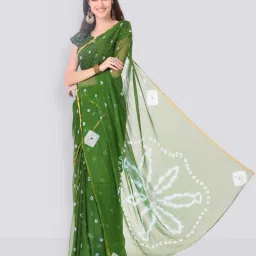 Printed Bandhani Chiffon Saree-image-20