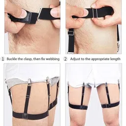 JS Enterprises ™ Shirt Stays For Men, Shirt Holder For Men, Adjustable Elastic Shirt Garter-57