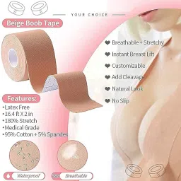 Women's Cotton Spandex Multipurpose Breast Lift Boob Tape 038 Nursing Breast Pad-image-97