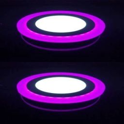 6 watt (3+3) LED Round Panel Light Ceiling POP Down Indoor Light LED 3D Effect Lighting (Double Color) Pink & White pack of 2 Recessed Ceiling Light Recessed Ceiling Lamp-5