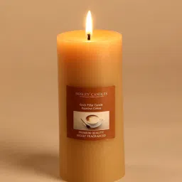 hosley Hazelnut Creme Aroma Light Brown Pillar Candle-picture-43