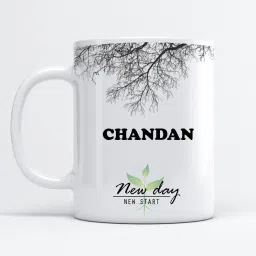 Chandan Printed New Day New Start White Name Model No:NDNS003622 Ceramic Coffee Mug-image-27
