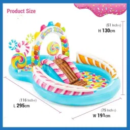 hornflow Intex Inflatable (IND*061) Candy Zone Water Play Center With Pump Inflatable Swimming Pool image 2