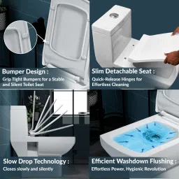 plantex Ceramic Commode for Toilet/Western Commode/One Piece Commode with Soft Closing Toilet Seat - S Trap (APS-Crisil-9-S) Western Commode image 3