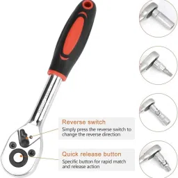 toolskart 46 In 1 Pc Hand Tool Kit Wrench Set Multi Purpose Combination Tool 46Pc ToolKit Double Sided Combination Wrench image 4