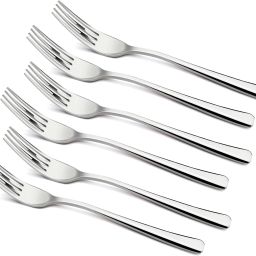 BE Essentials Lucia Stainless Steel 18.5cm Long Dinner Fork Set of 6 Pc, Premium Stainless Steel Dinner Fork Set-image-1