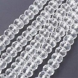 300 Pcs 8mm Shiny White Glass Crystal Beads for Jewellery Making, Craft-40