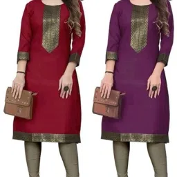 Women Printed Pure Cotton Straight Kurta-image-80