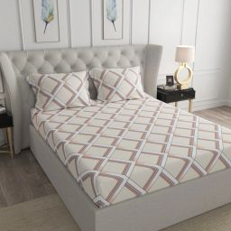 120 TC Microfiber Double Geometric Flat Bedsheet-15