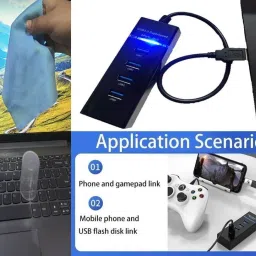 ANJO Keyboard-LED Mouse-Pad-3.0 USB Hub-Cleaner-OTG M&C Type 2in1-Ext 1.5m-LED-Skin Combo Set image 3