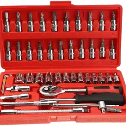 46 in 1 Socket Set Multi Purpose Portable Hand Tool Kit for,Home & Garage Repair Combination Screwdriver Set-16