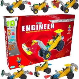 Little Engineer Construction Set Mechanical Kit for Kids - Building Blocks and Models Construction 10 Model and 105+ Piece-16