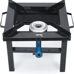 M.S Square Single Burner Gas Stove Powder Coated Bhatti (Chula) (Medium) Iron Manual Gas Stove-image-46