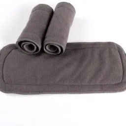 Pack of 3 Wetfree Reusable Washable Cotton Diaper Nappy Inserts for Baby Cloth Diapers, 5 Layer Bamboo Charcoal Inserts Liners Natures Cloth Diaper Liner - M (3 Pieces-17