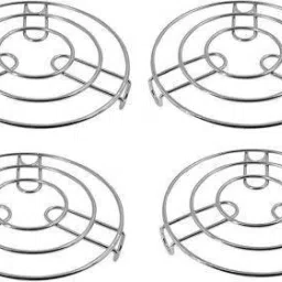 Pcs Of 4 Kitchen Steaming Stainless Steel Round Cooker Steamer mirror Trivet-34
