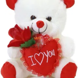 Red Rose Kids & Adults Gifting i Love You Teddy Bear - 32 cm (White) - 200 mm-image-45