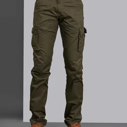 beevee Solid Men Cargos-picture-1