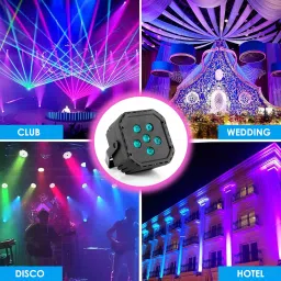 mobizac 6 LED Stage Disco Par Light with Remote Controller RGB Disco DJ Single Disco Ball image 4