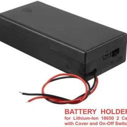 Battery Holder for Lithium-Ion 18650 2 Cell with Cover and On-Off Switch Power Supply Electronic Hobby Kit-23
