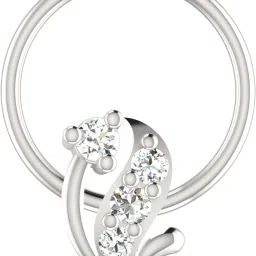 avsar Diya 14kt Cubic Zirconia White Gold Nose Wire-image-49