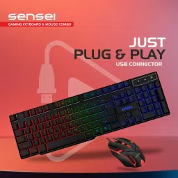 zebion Sensei Gaming Keyboard Mouse Combo Wired USB Standard Gaming Keyboard Compatible with Desktop, Laptop, Mac multimedia_keys image 4