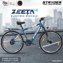 Zeeta Max IC Electric Bike | Sleek Build, Rear Carrier & Everyday Comfort Ride | 27.5 inches Single Speed Lithium-ion (Li-ion) Electric Cycle-image-19