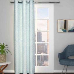 the conversion Sky Polyester Blend Geometric 9ft Light Filtering Eyelet Long Curtain-picture-29