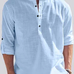 bellstone Men Solid Cotton Blend Straight Kurta-picture-17