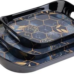 Durable Plastic Serving Tray with Handles – Lightweight and Spill-Proof Tray-8