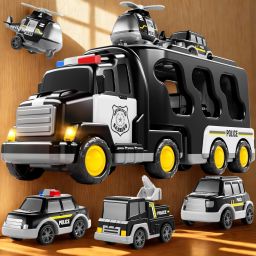 5 in 1 Police Truck Toys Police Rescue Vehicle Car Best Birthday Gift For Kids-image-12