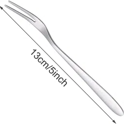 vishlist Fork Spoon For Fruits, Desert Fork , Salad Fork ( 12 set ) Stainless Steel Fruit Fork Set image 2