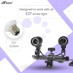 Hiffin ®E27 Bulb Holder 2 in 1 Set of 5 Pcs Photo Studio Bulb Holder Translucent Reflector Umbrella image 2