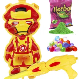 Holi Pichkari Water Gun High Pressure Kids Holi Toy 1Pkt Gulal & 100Balloon Water Gun-image-44