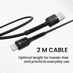Portronics Lightning Cable 3 A 2 m Konnect X Nylon Braided Fast Charging and Data Sync image 5